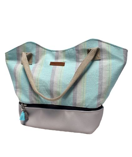 Picture of Hemp Kikoi Zipper Two Tone Bag