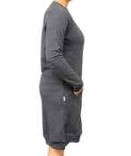 Ladies hemp and organic cotton fleece dress in steel colour