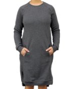 Ladies hemp and organic cotton fleece dress in steel colour