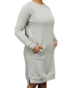 Ladies hemp and organic cotton fleece dress in grey colour