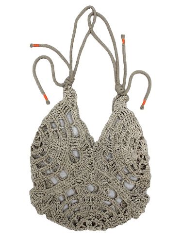 Woven bag handmade from sustainable eco-friendly hemp twine