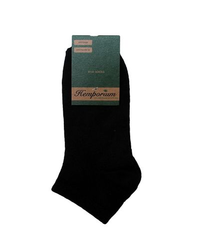 Hemp ankle socks in black