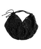 Hemp Twine Moon Beach Bag Black