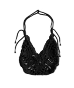 Hemp Twine Moon Basket Black Size Reference