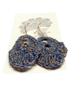 Moonbasket Hemp Twine Earrings Blue