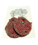 Moonbasket Hemp Twine Earrings Crimson