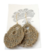 Moonbasket Hemp Twine Earrings Silver