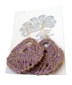 Moonbasket Hemp Twine Earrings Lilac