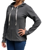 Ladies hemp spring zip up black 